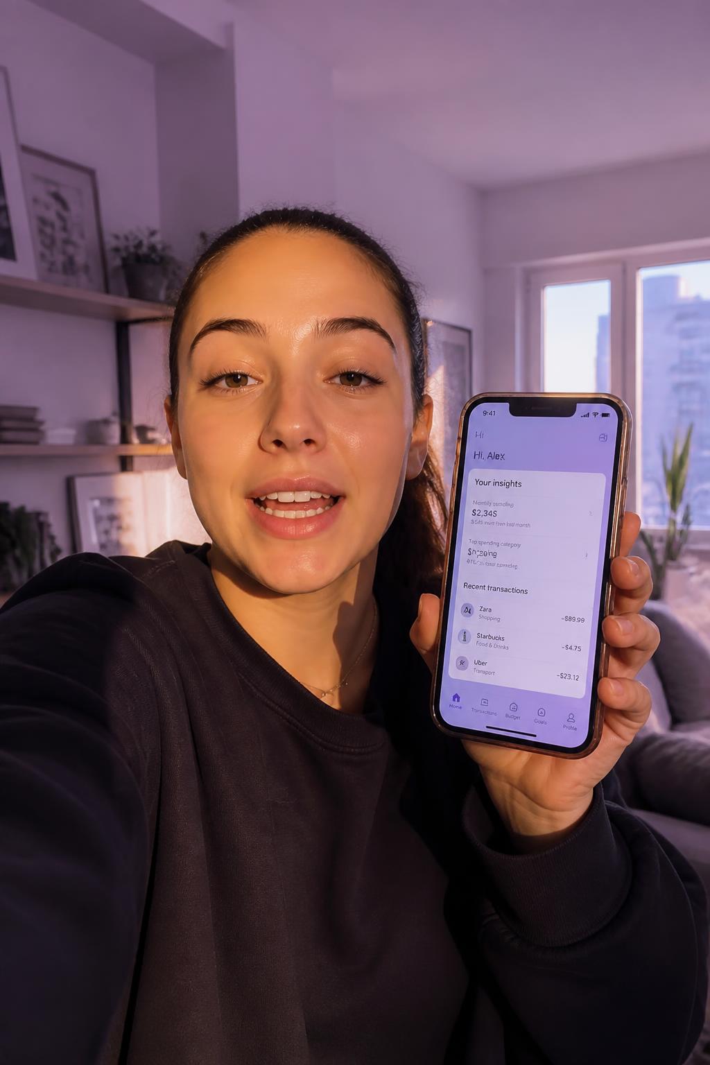 First-person demo — fintech app